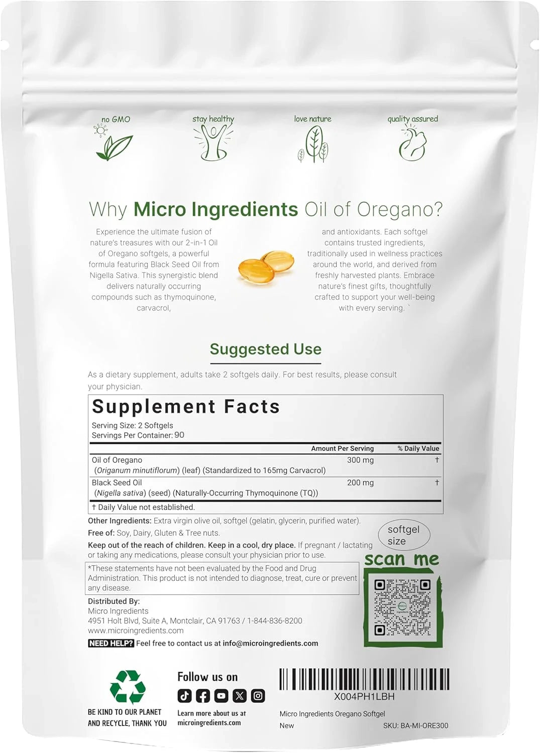 Aceite de Orégano en Softgels — 90 cápsulas